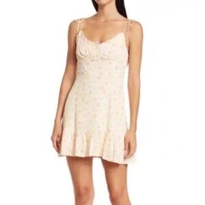 NWT Elodie Floral Mini Dress Spaghetti Tie Straps Peach Color - Size Small